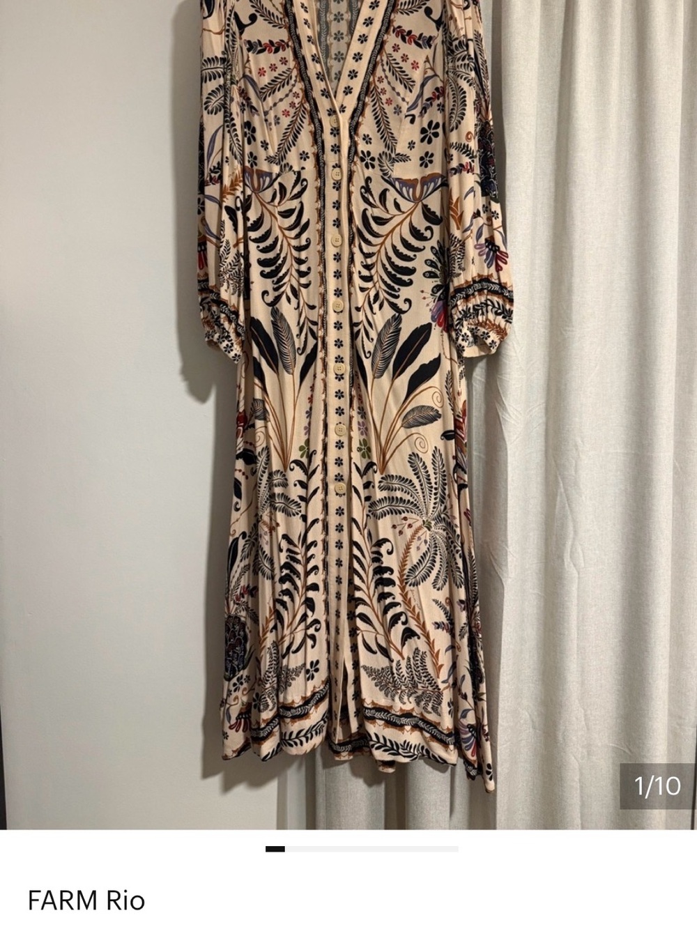 FARM Rio Cream Maxi Dress with Multicolor Floral Print - Picture 2 of 6